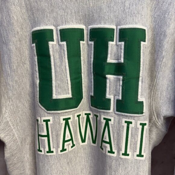 Vintage 90s University of Hawaii Sweatshirt Mens M Gray Weave College Artex - Picture 3 of 14